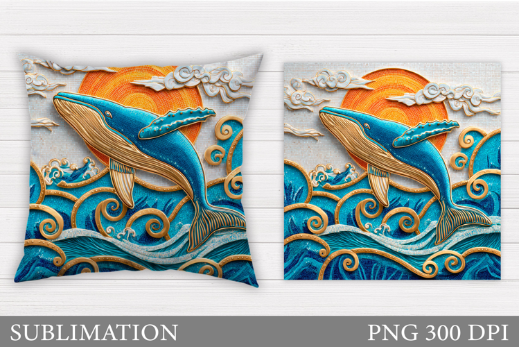 Whale Pillow Sublimation. Whale Sublimation