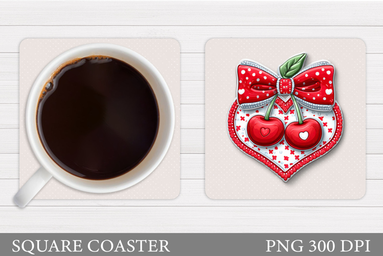 Valentines Cherry Coaster. Valentines Coaster Sublimation