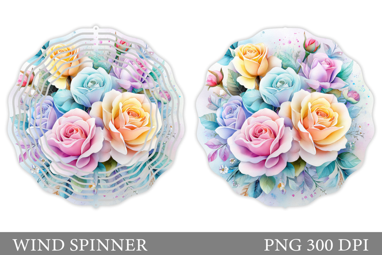 Roses Wind Spinner Design. Flowers Wind Spinner Sublimation