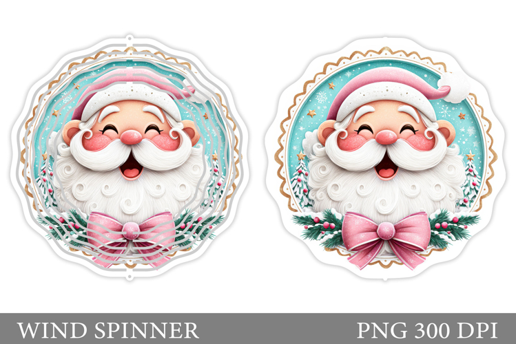 Santa Claus Wind Spinner. Christmas Wind Spinner Design