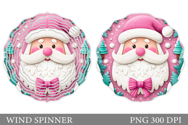 Santa Claus Wind Spinner. Christmas Wind Spinner Design
