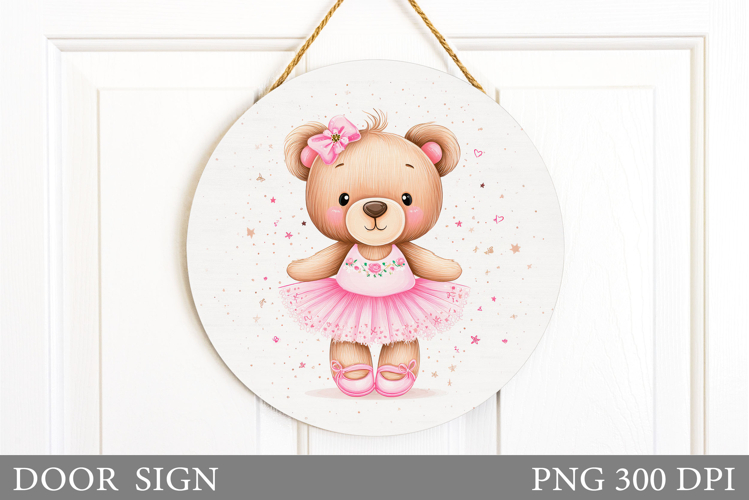 Cute Bear Door Sign Design. Cute Bear Sublimation
