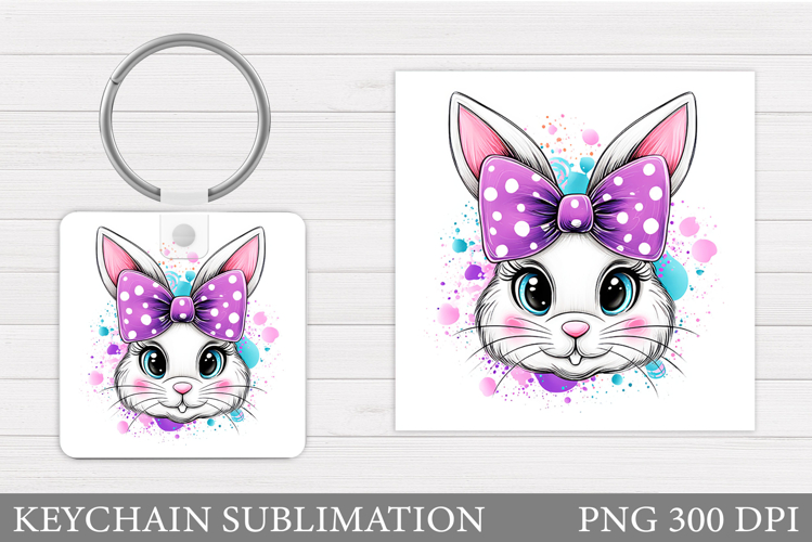 Cute Bunny Keychain Design. Cute Bunny Sublimation