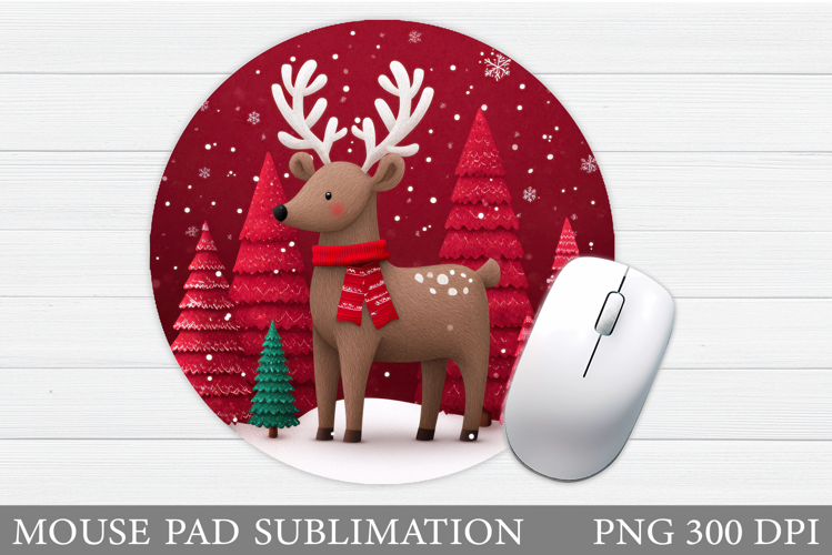 Christmas Deer Mouse Pad. Christmas Mouse Pad Design