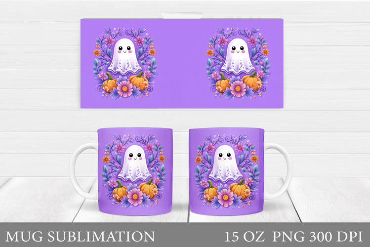 Ghost Mug Sublimation. Halloween Mug Design