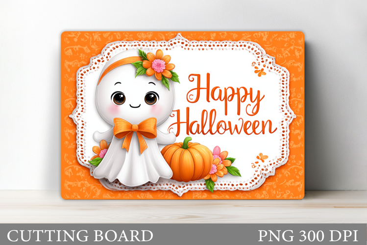 Ghost Cutting Board Sublimation. Halloween Cutting Board