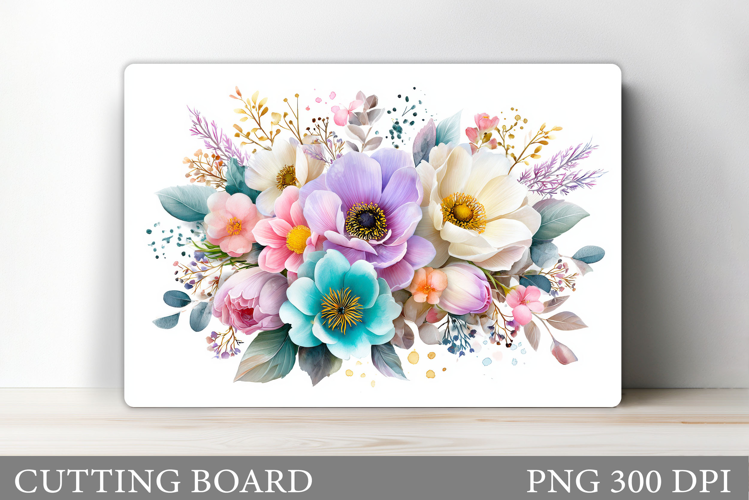 Flowers Cutting Board Sublimation. Wildflowers Cutting Board