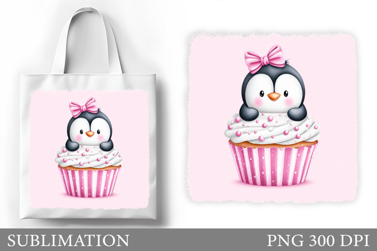 Cute Penguin Tote Bag Design. Christmas Tote Bag Sublimation