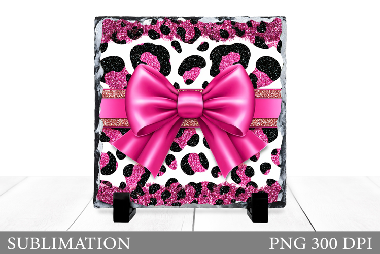 Coquette Bow Slate Design. Coquette Pink Bow Sublimation