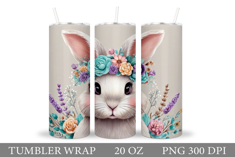 Cute Bunny Tumbler Design. Bunny Sublimation