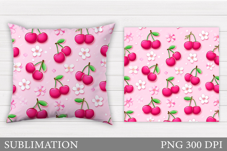Cherry Pillow Design. Cherry Sublimation
