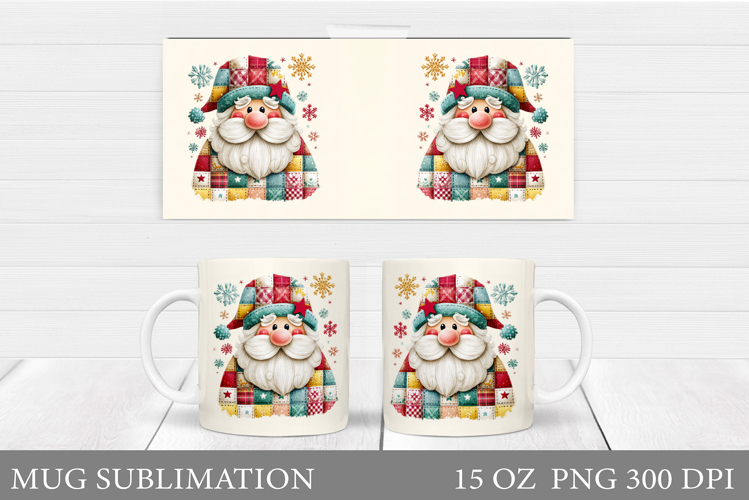 Santa Claus Mug Design. Christmas Mug Sublimation