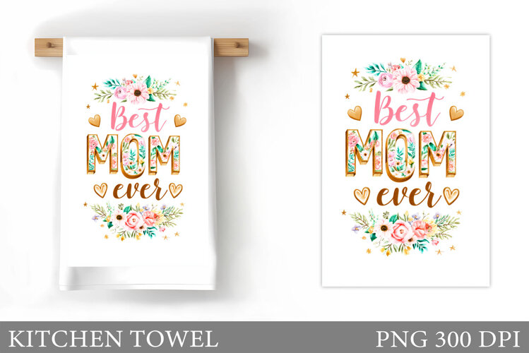 Mother's Day Kitchen Towel. Mother's Day Sublimation example image 1