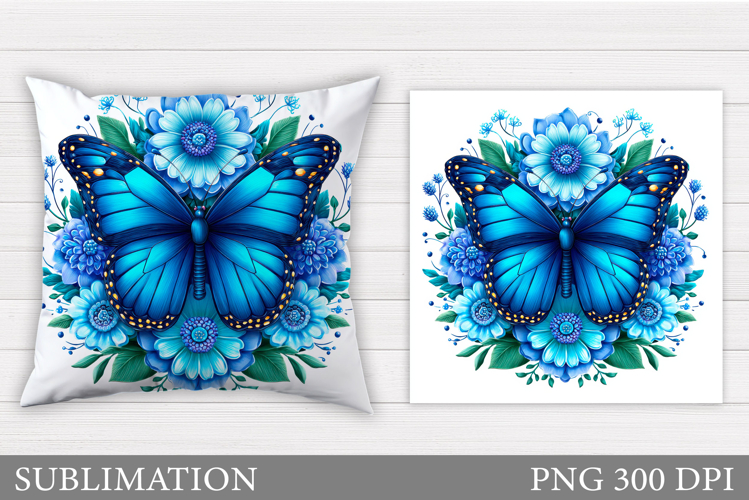 Butterfly Flowers Sublimation. Butterfly Pillow Sublimation