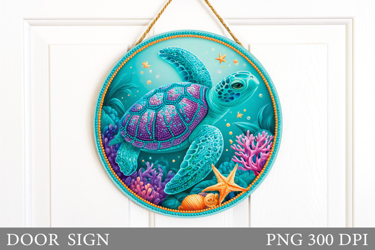 Turtle Door Sign Design. Sea Turtle Sublimation