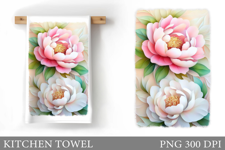 Flowers Kitchen Towel. Floral Kitchen Towel Sublimation