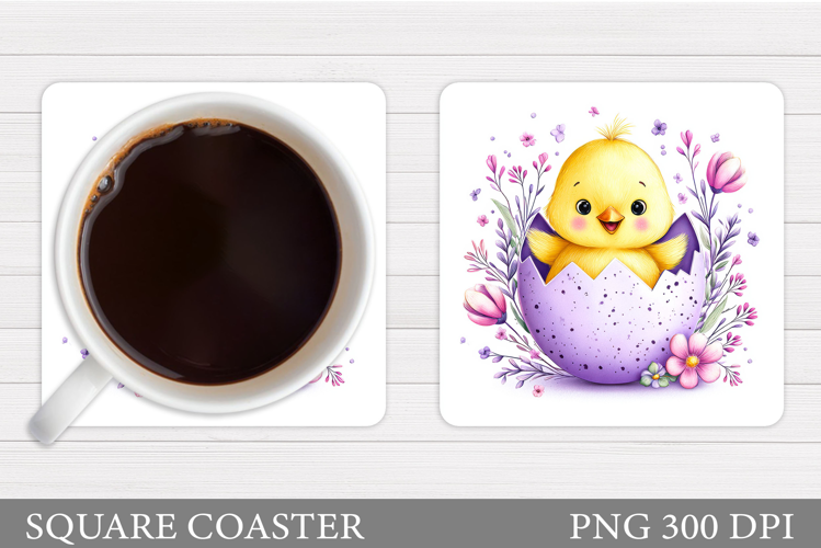 Easter Chick Coaster Design. Easter Coaster Sublimation