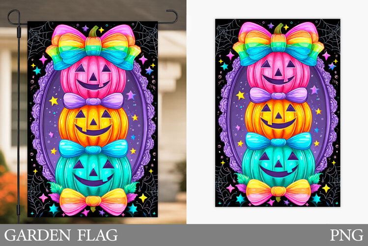 Halloween Pumpkin Garden Flag. Halloween Garden Flag Design example image 1