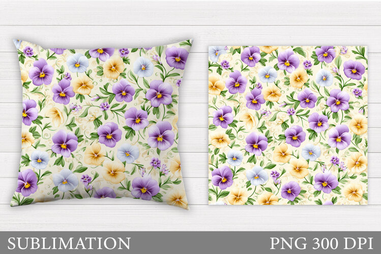 Floral Pillow Sublimation. Flowers Sublimation example image 1
