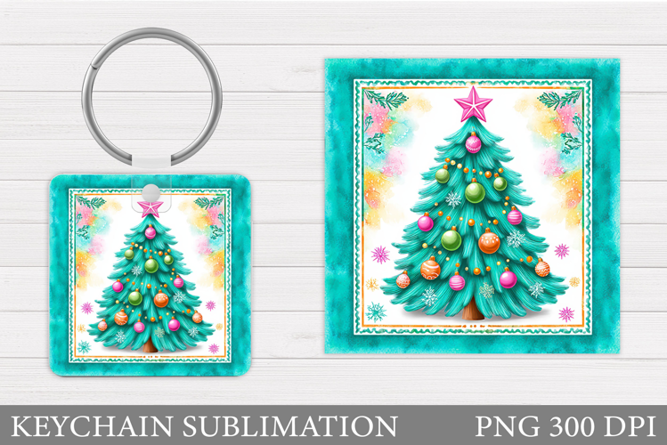 Christmas Tree Keychain. Christmas Keychain Sublimation