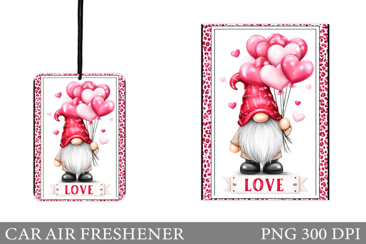 Cute Gnome Car Air Freshener. Valentines Car Air Freshener