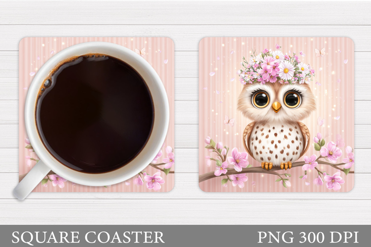 Cute Owl Coaster Design. Cute Owl Sublimation