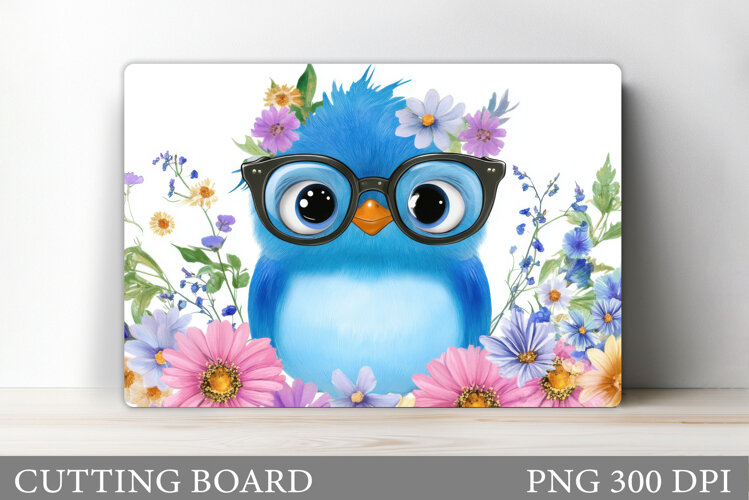 Cute Bird Cutting Board Design. Cute Bird Sublimation example image 1