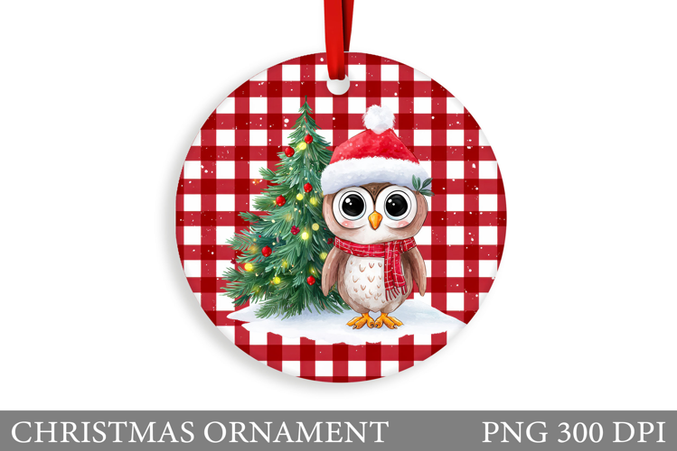 Christmas Owl Christmas Ornament. Christmas Owl Sublimation