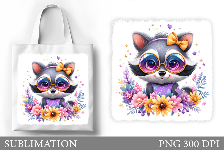 Cute Raccoon Tote Bag Sublimation. Raccoon Sublimation