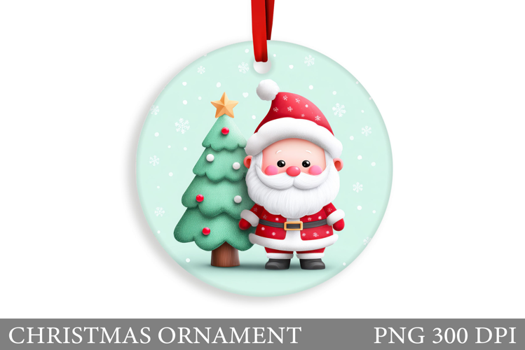 Cute Santa Claus Christmas Ornament. Santa Claus Sublimation