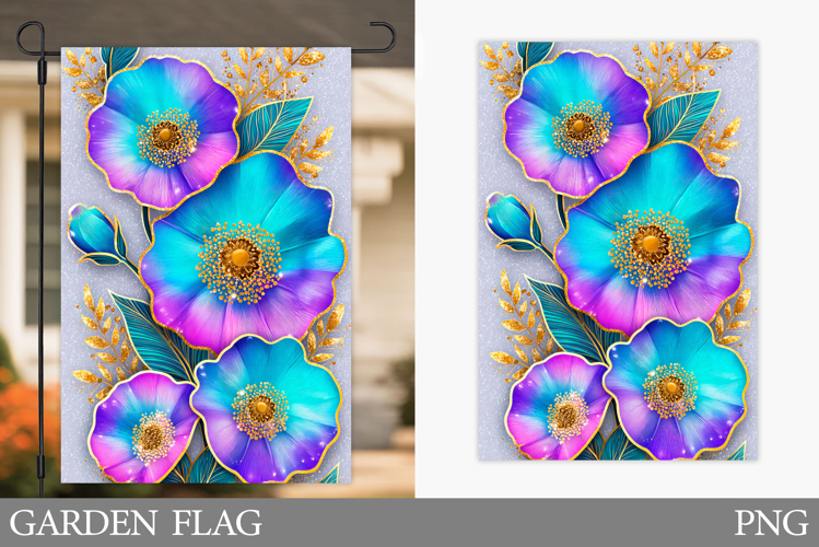 Floral Garden Flag Design. Flowers Garden Flag Sublimation