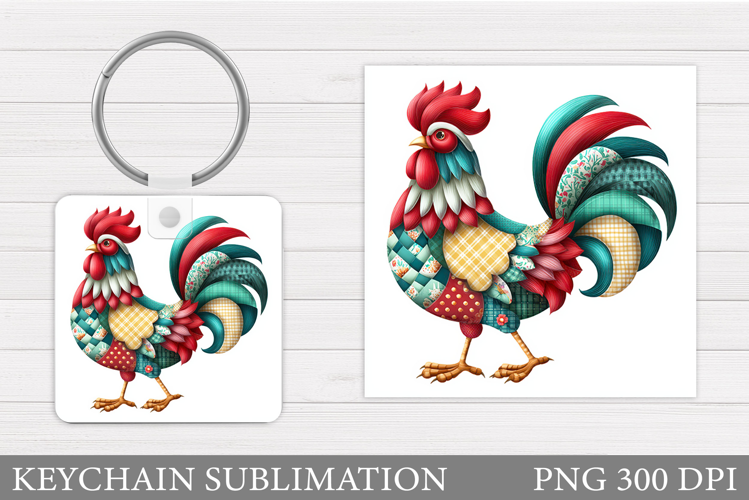 Rooster Keychain Design. Rooster Sublimation