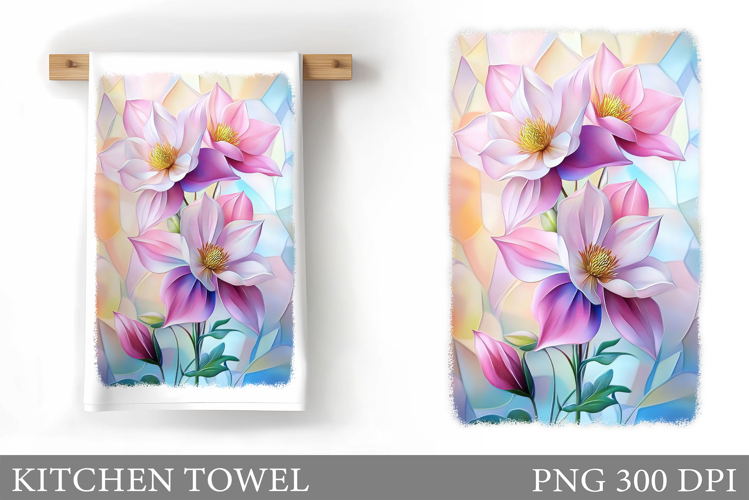 Flowers Kitchen Towel. Floral Kitchen Towel Design
