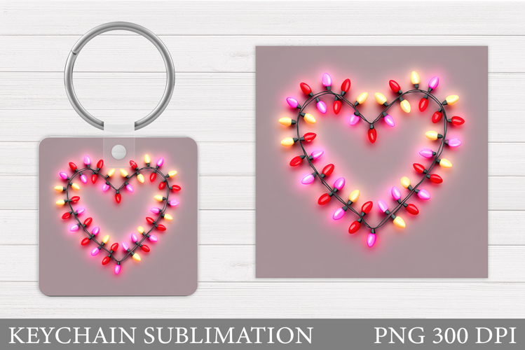 Heart Keychain Design. Valentine Keychain Sublimation