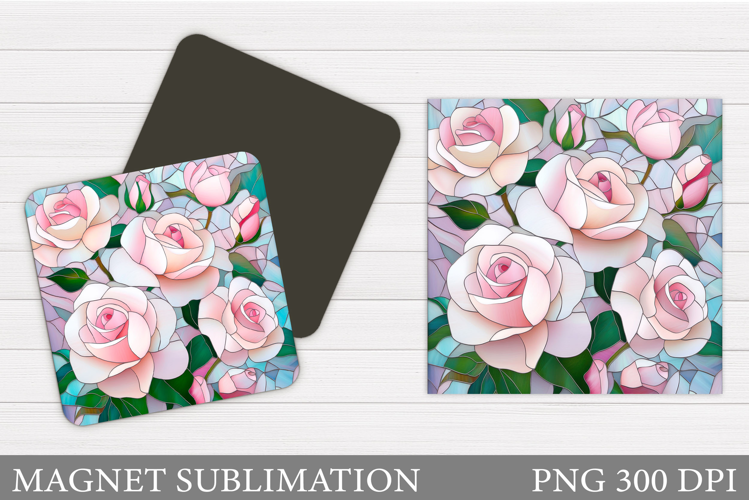 Roses Magnet Sublimation. Flowers Magnet Design