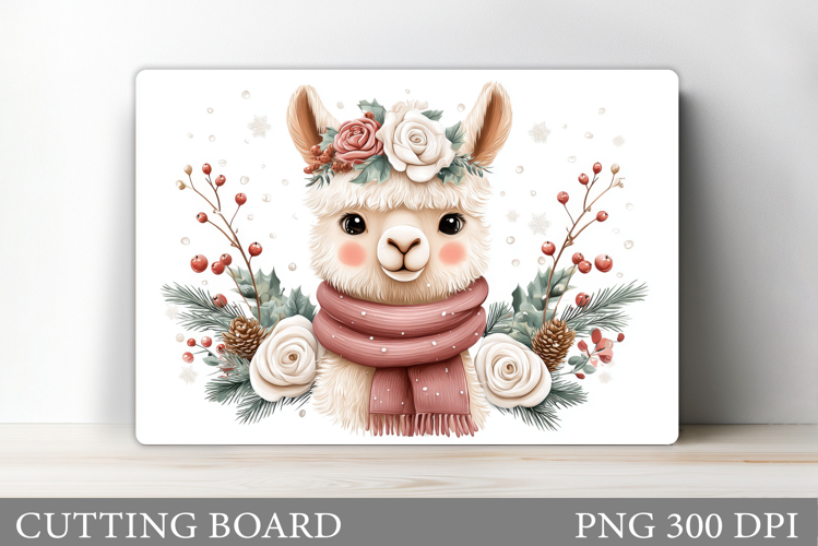 Christmas Lama Cutting Board. Christmas Cutting Board