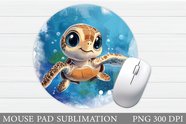Cute Turtle Mouse Pad. Sea Turtle Mouse Pad Design
