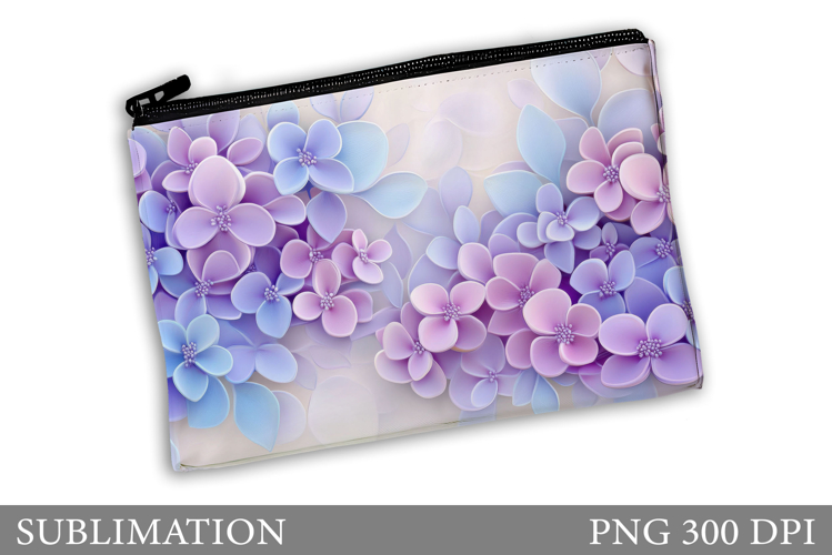 Flowers Makeup Bag Design. Flowers Sublimation
