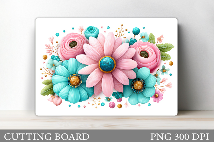 Floral Cutting Board Design. Flowers Cutting Board