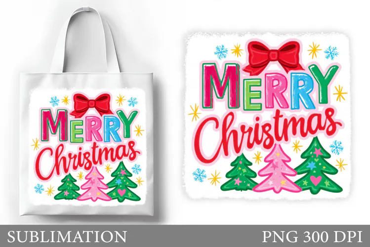 Merry Christmas Tote Bag. Christmas Tote Bag Design