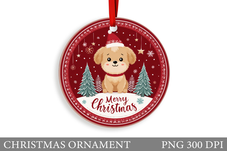 Cute Dog Christmas Ornament. Winter Dog Christmas Ornament