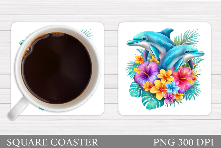Dolphins Coaster Design. Dolphins Sublimation
