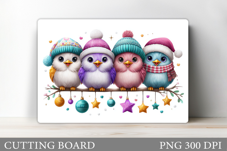 Christmas Birds Cutting Board. Christmas Cutting Board