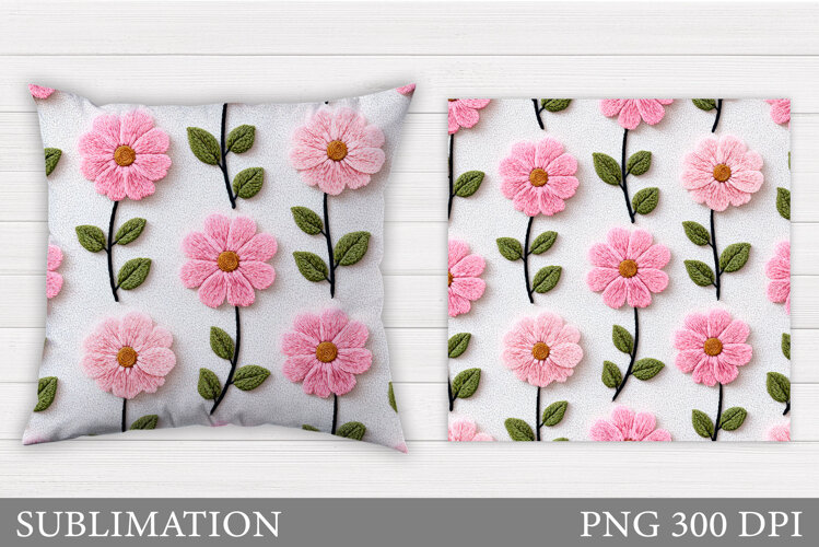 Floral Pillow Design. Flowers Pillow Sublimation example image 1