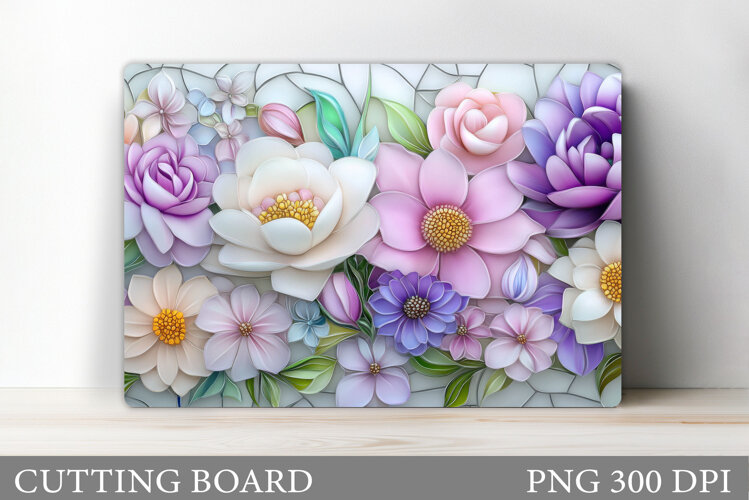 Floral Cutting Board Design. Flowers Cutting Board example image 1