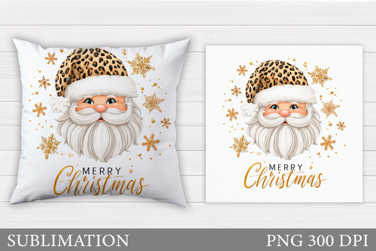 Santa Claus Pillow Design. Christmas Pillow Sublimation example image 1