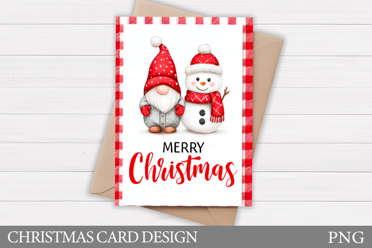 Christmas Gnome Card Printable. Christmas Card Design
