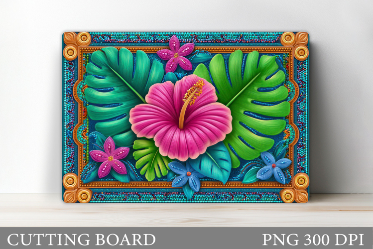 Hibiscus Cutting Board. Flowers Cutting Board Sublimation