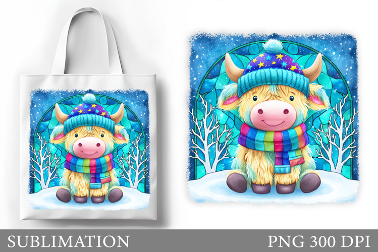 Christmas Cow Tote Bag. Christmas Tote Bag Sublimation