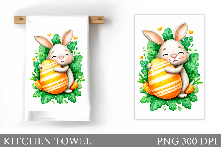 Easter Bunny Kitchen Towel. Bunny Kitchen Towel Sublimation